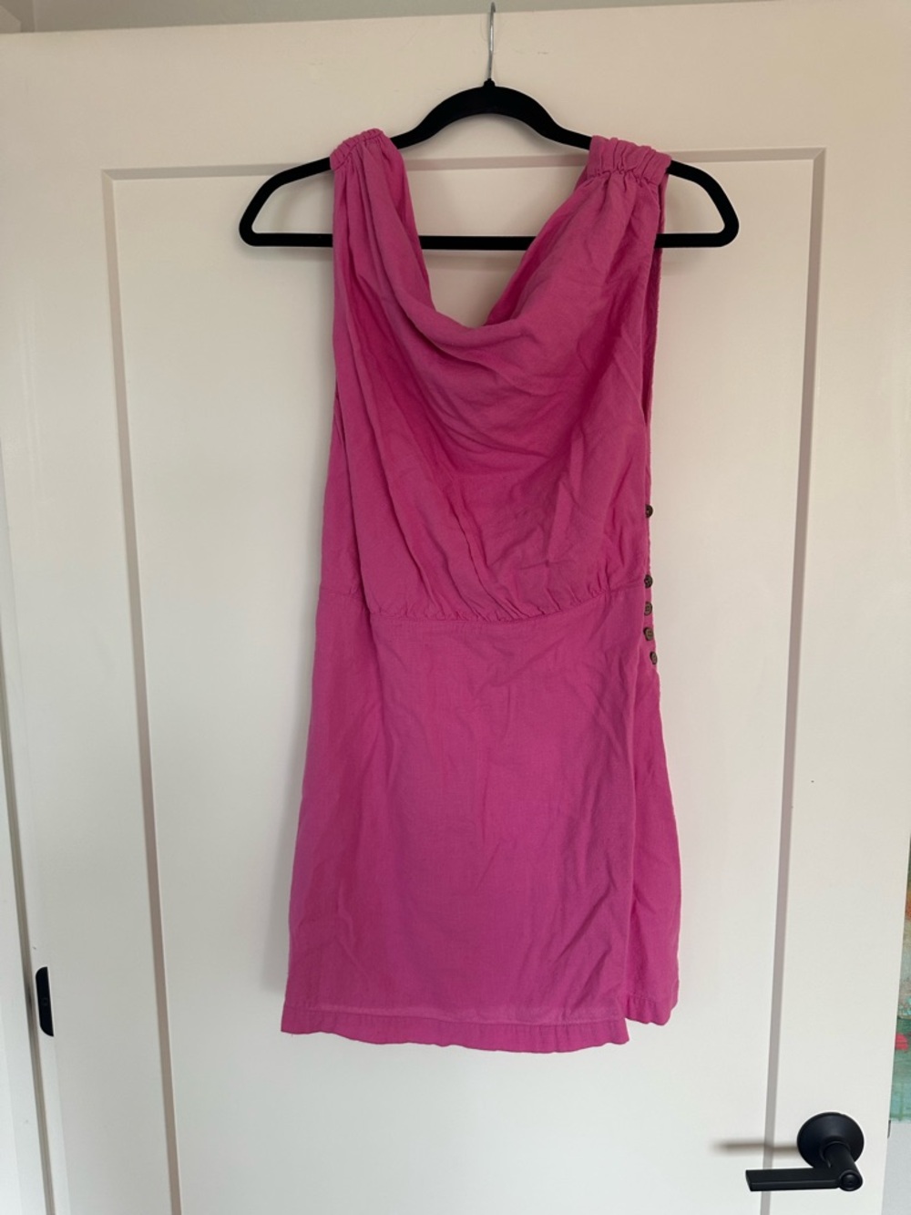 Free People Magenta Draped Sleeveless Mini Dress